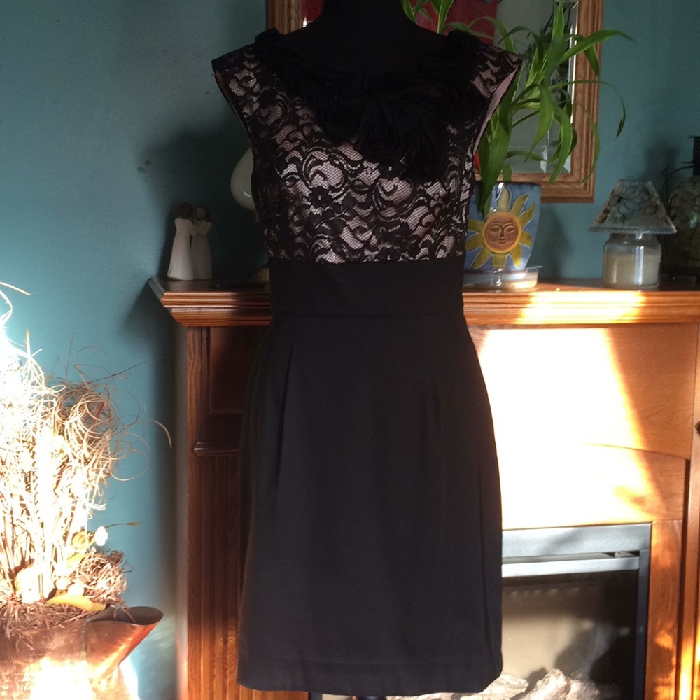 Black w/ pink lace top dress, new condition size 4